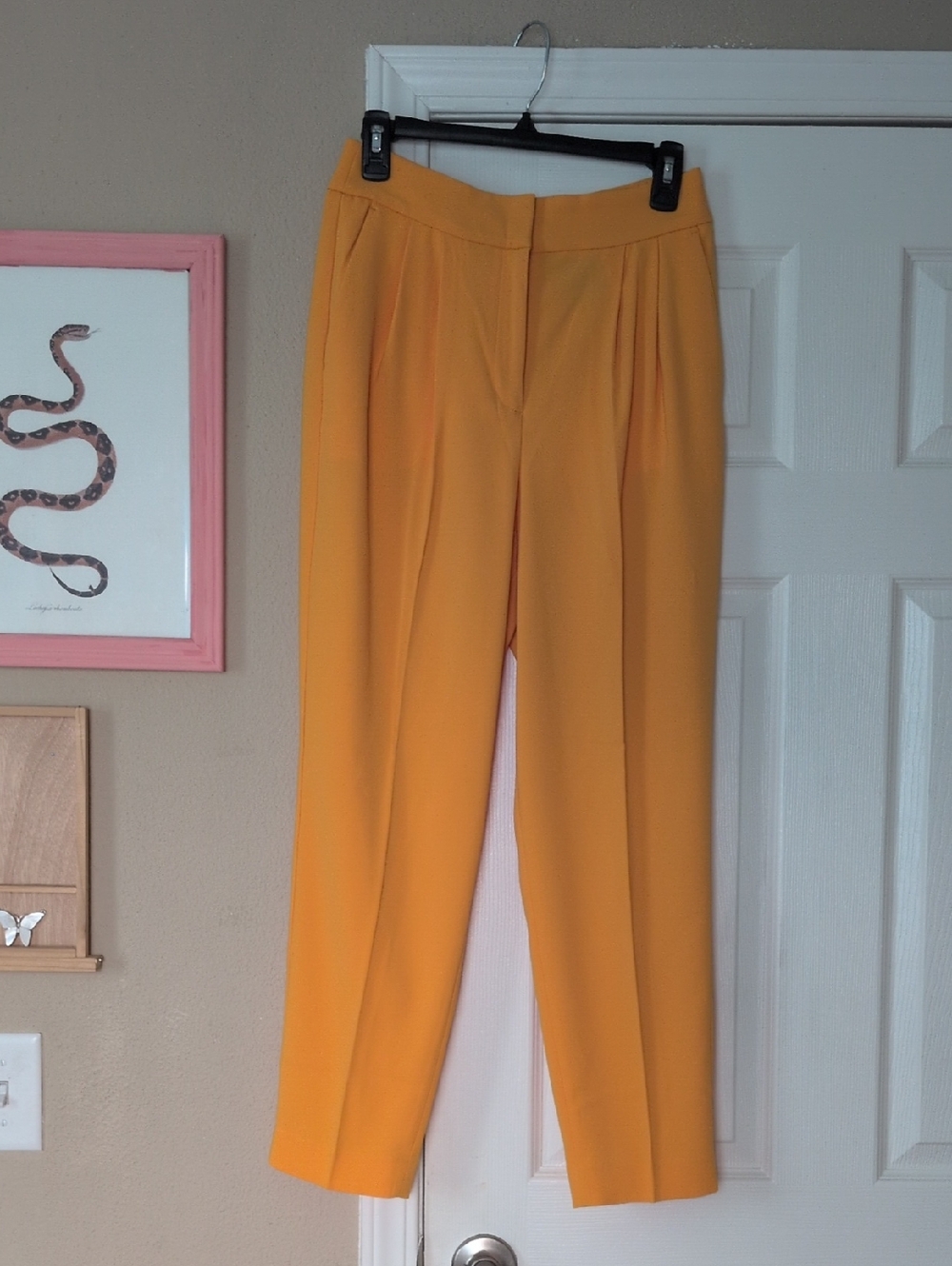 High-Waist Tailored Trousers in Mustard Yellow